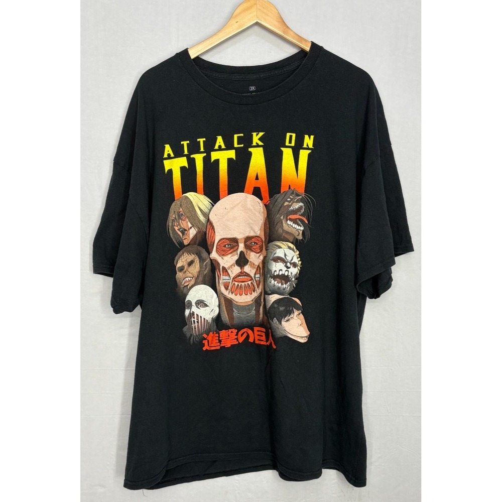 Attack On Titan Colossal Titan Shifters Anime Graphic T-Shirt Mens Black 3X
